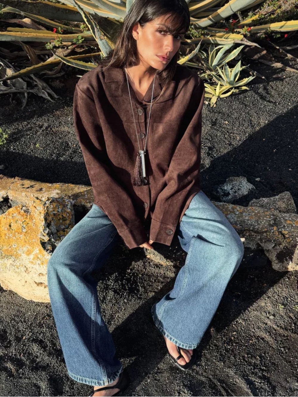 ZARA faux suede overshirt